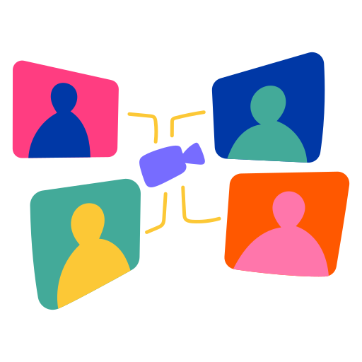 a sticker image of a video meeting